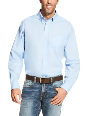 Ariat 10020329 Mens Wrinkle Free Solid Shirt Light Blue