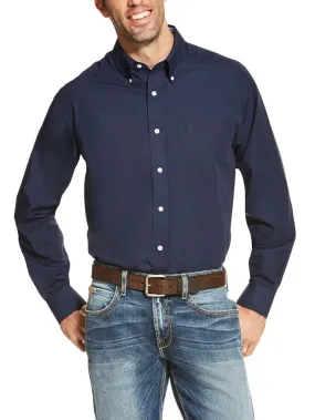 Ariat 10020330 Mens Wrinkle Free Solid Shirt Navy Blue