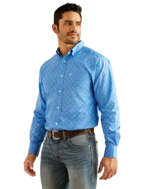 Ariat 10048364 Mens Wrinkle Free Russel Fitted Shirt Regatta