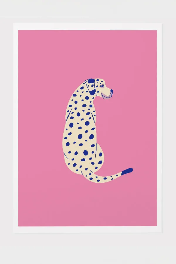 Bold Graphic Dog Giclée Art Print Poster (Pink)