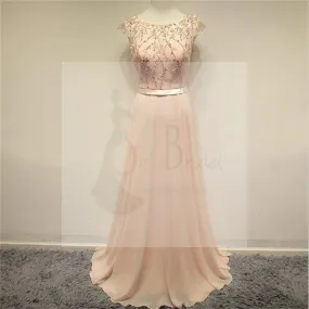 Chiffon Prom Dresses, Cap Sleeves Prom Dresses, Cheap Prom Dresses, Evening Dresses, Long Prom Dress