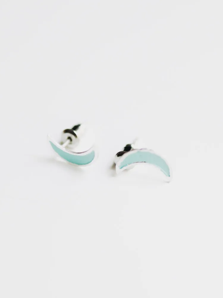 Crescent Studs - Turquoise