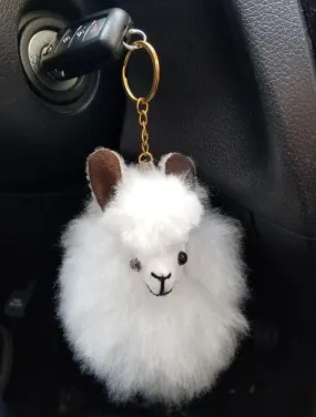 Happy Alpaca Face Keychain