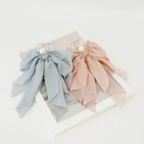 Pastel Vinca Ribbon Hair Claw