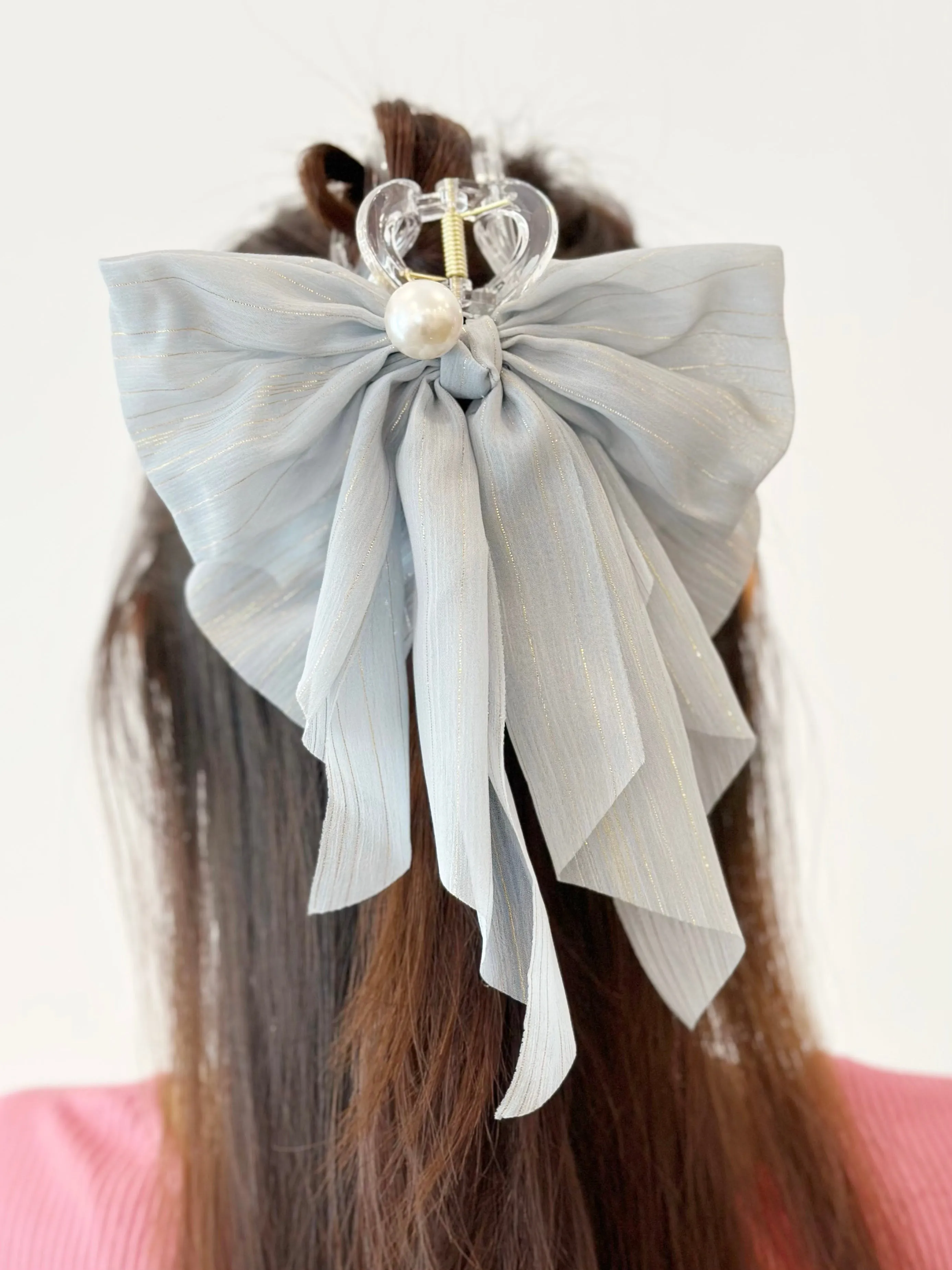 Pastel Vinca Ribbon Hair Claw