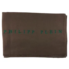 Philipp Plein Scarf Brown Logo - Designer Shawl BLACK FRIDAY SALE