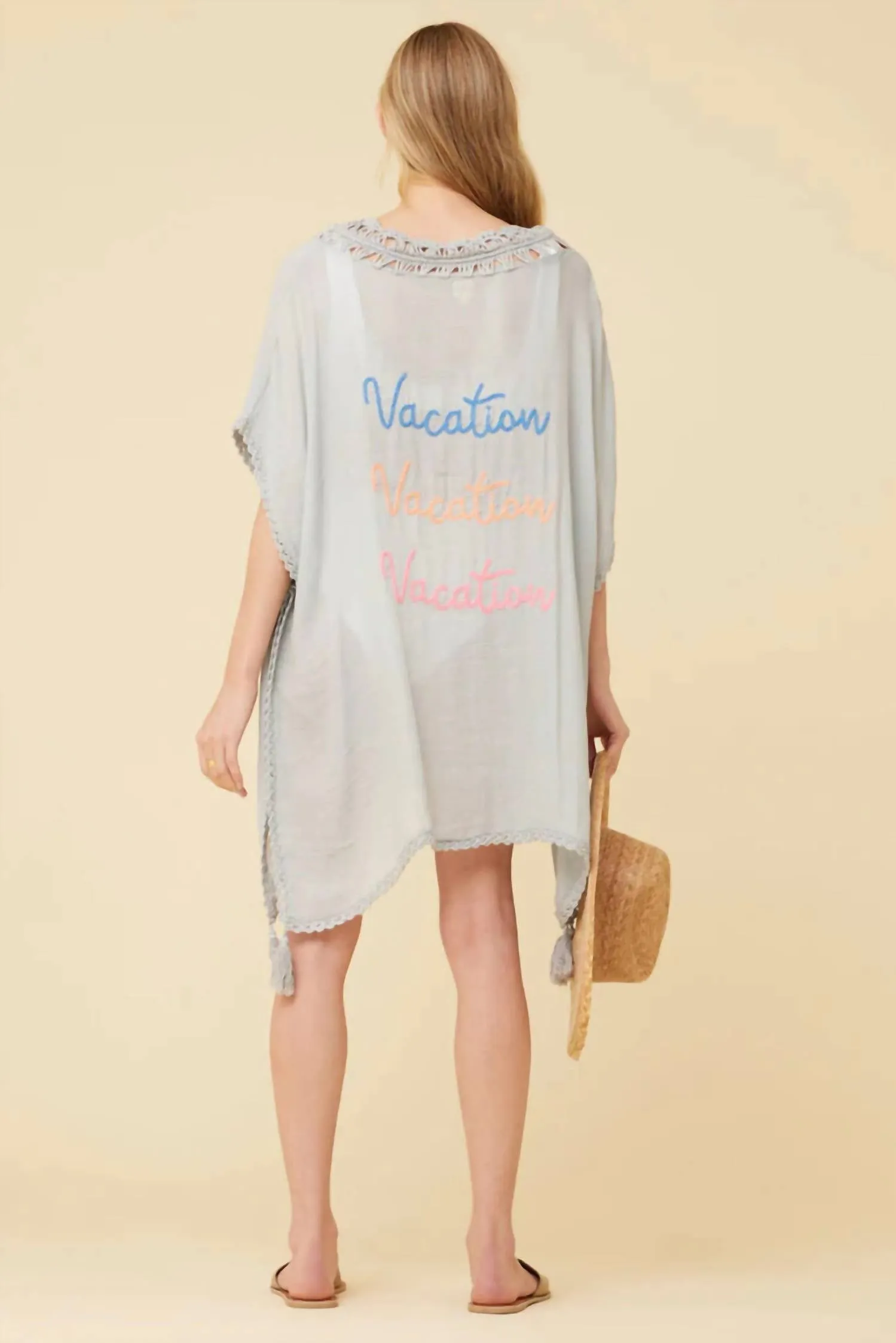 "vacation" Coverup In Dusty Blue