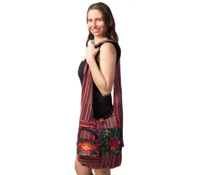 Red Hippy Bag, Taro Inspired Design, 100% Cotton, Gift For Her