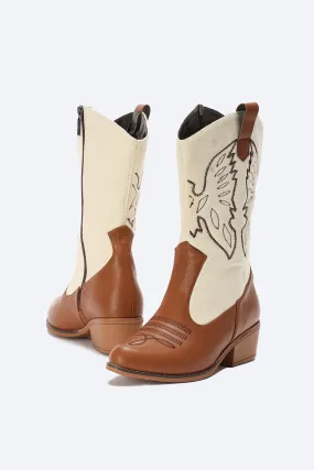 TEXAS COWBOY BOOTS - BEIGE