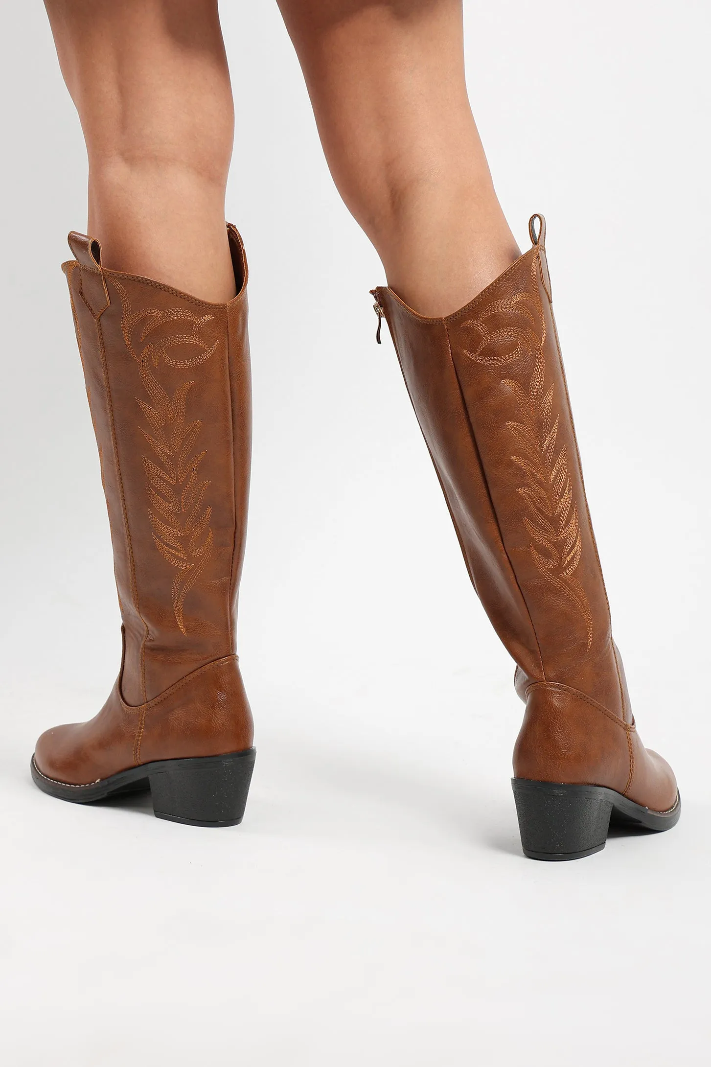 WESTERN COWBOY BOOTS - BROWN