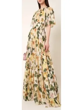 Women’s Camellia Print Chiffon Max Dress