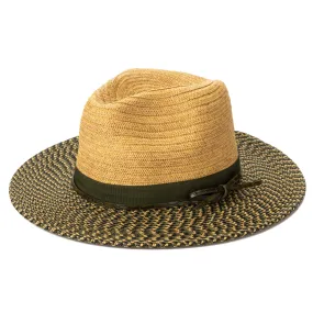 Women's Colorblock Fedora With Band & Faux Leather Bow Band